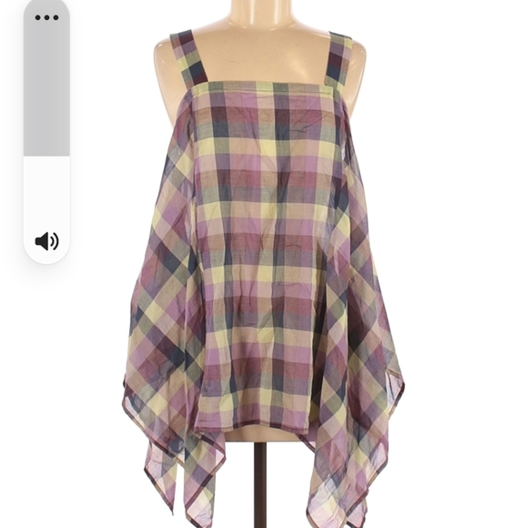 Holding Horses Plaid Sheer Flowing Sleeveless I - Picture 1 of 2